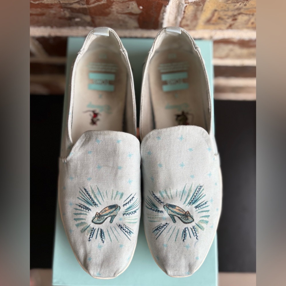 Disney X Tom’s Blue Cinderella Deconstructed Alpargata Shoes Size 10